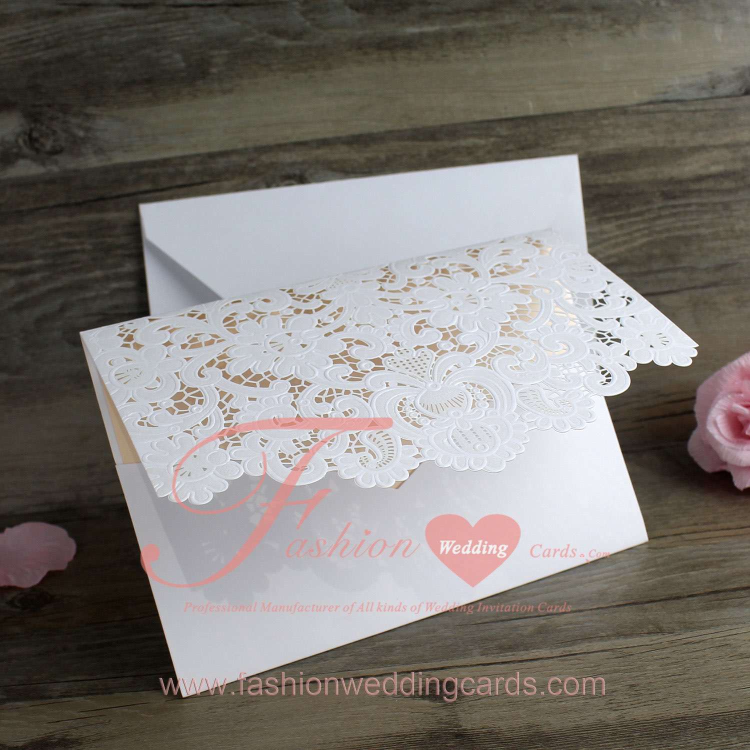 Lace Laser Cut Embossed Wedding Invitations Melbourne